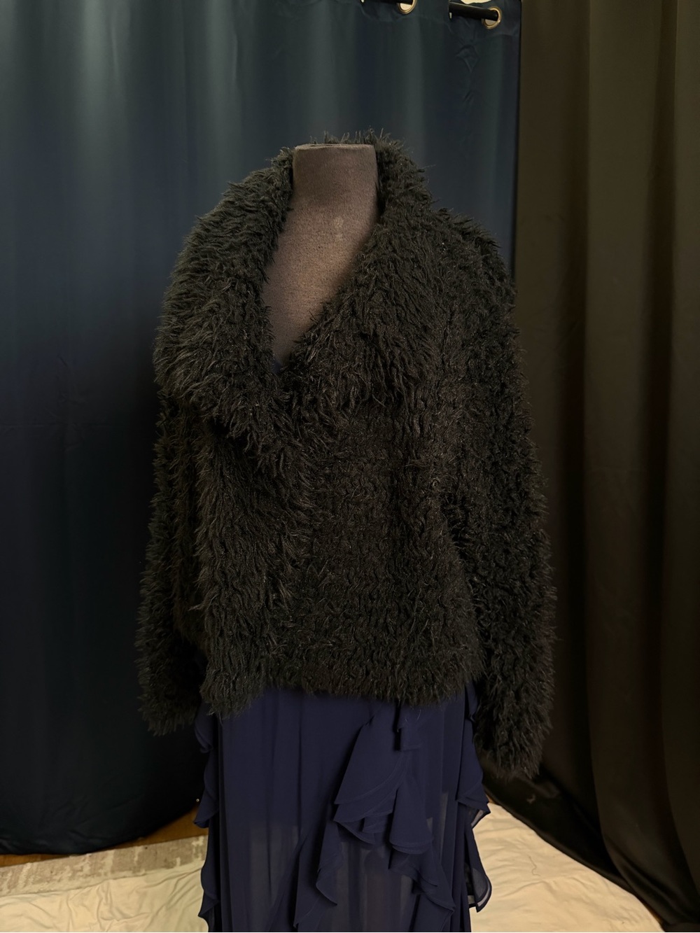 wild fable Black Faux Fur Teddy Jacket